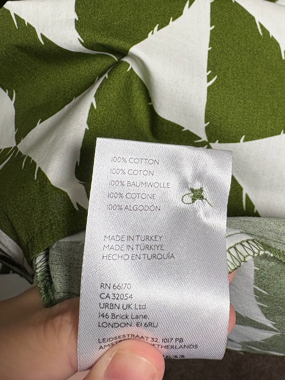Anthropologie MAEVE The Bettina Tiered 100% Cotton Shirt Dress Green Print - Picture 5 of 7
